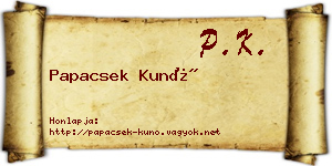 Papacsek Kunó névjegykártya